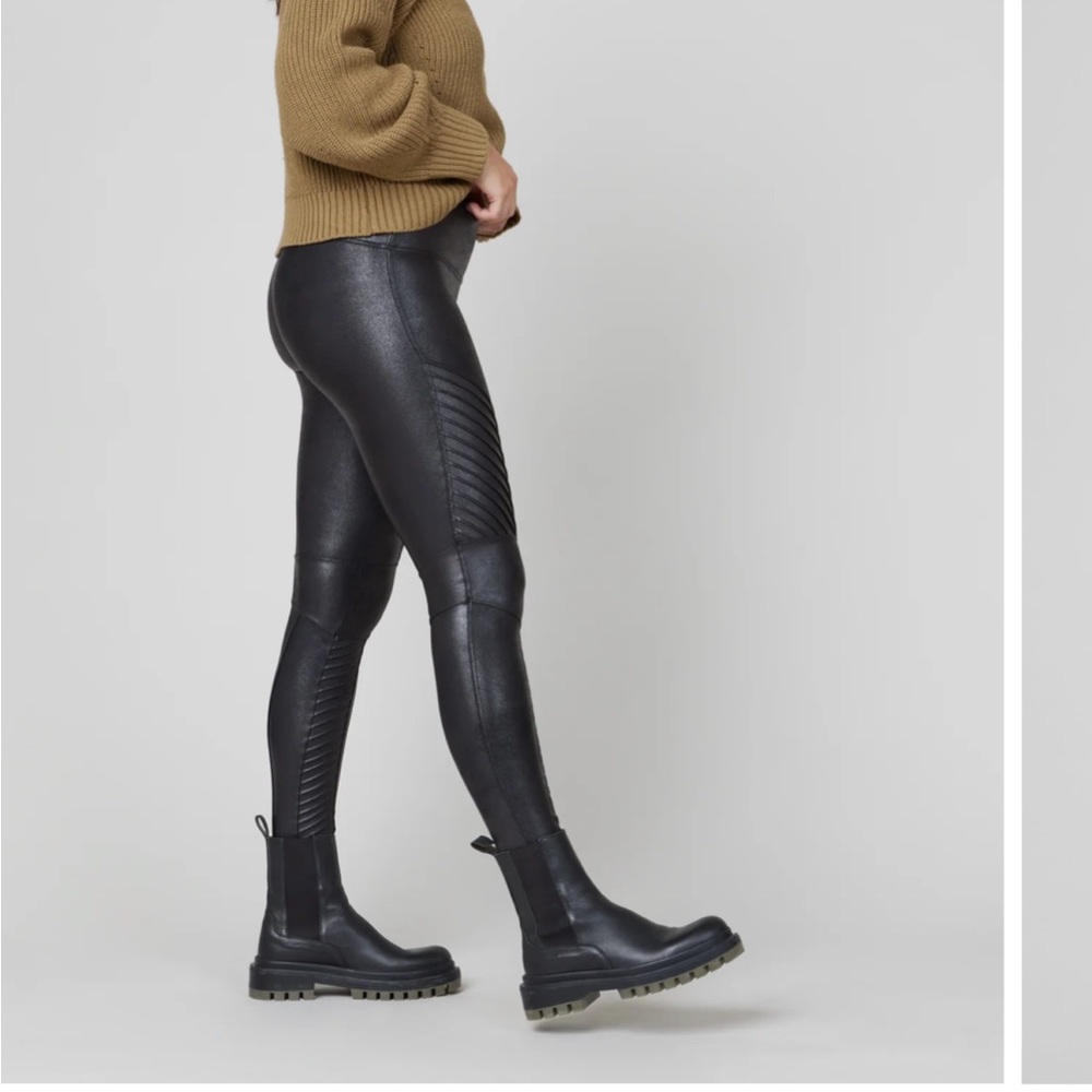 SPANX Faux Leather Moto Leggings